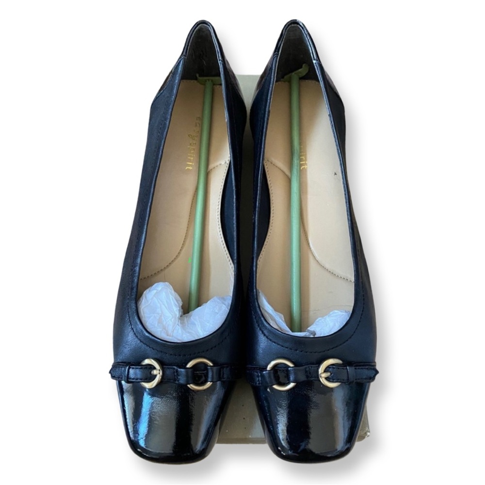 Easy Spirit Black Patent Comfort Flats Size 9 NWT All Day Support Work Travel